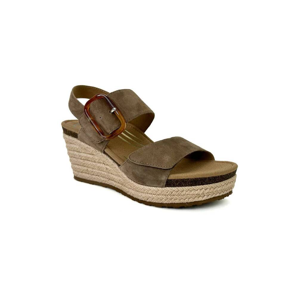 NEW AETREX women's ashley wedge sandal in taupe